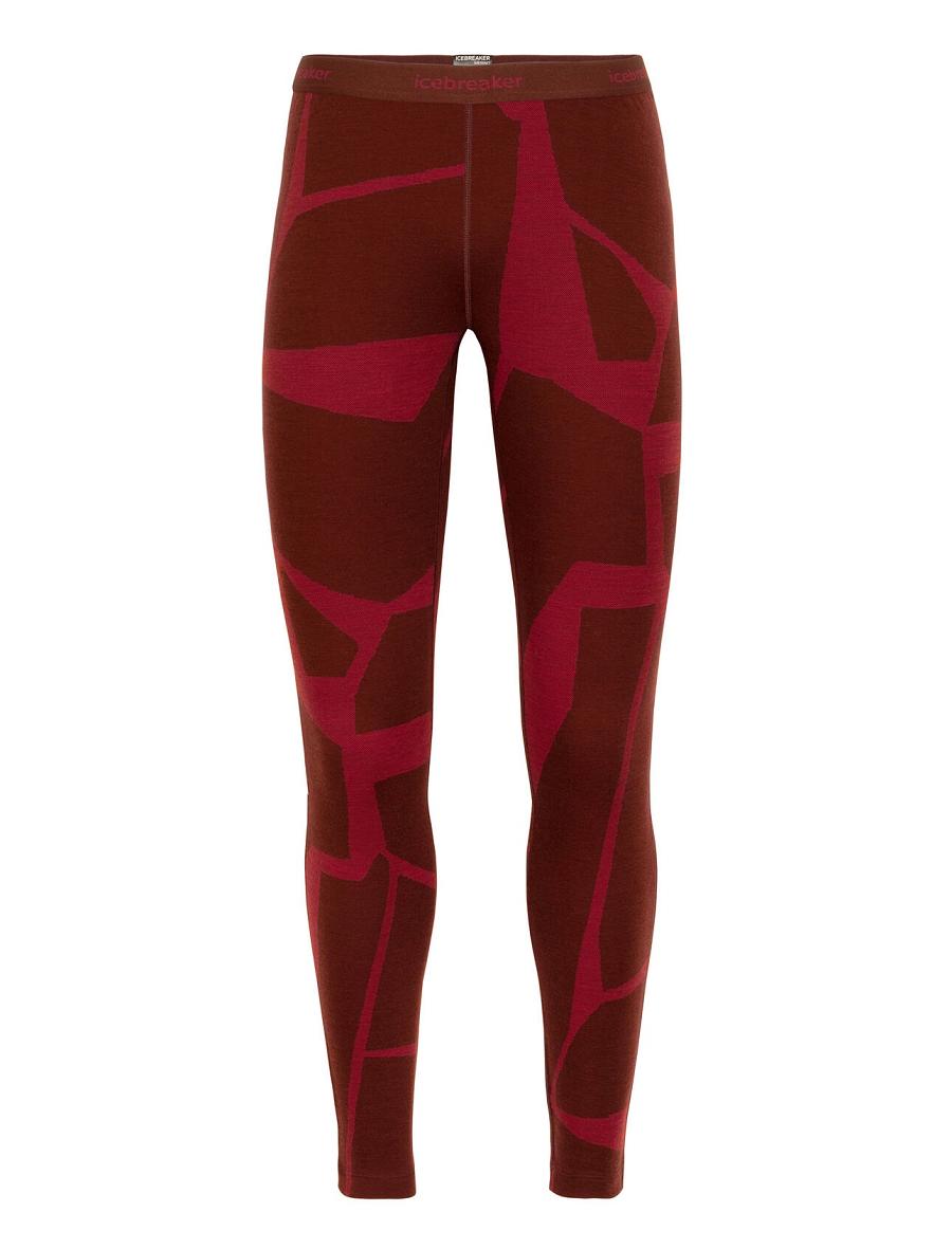 Legginsy Icebreaker Merino 250 Vertex Thermal Fractured Landscapes Damskie Różowe | PL 1406FDNM